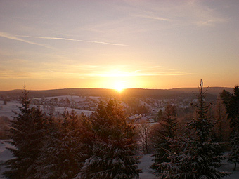 Sonnenuntergang im Winter.